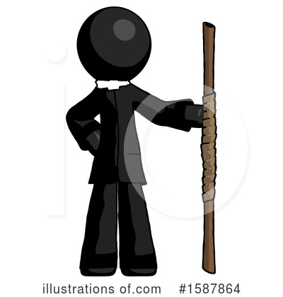 Royalty-Free (RF) Black Design Mascot Clipart Illustration by Leo Blanchette - Stock Sample #1587864