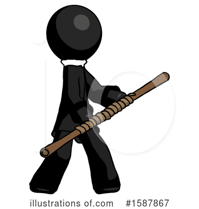 Royalty-Free (RF) Black Design Mascot Clipart Illustration by Leo Blanchette - Stock Sample #1587867