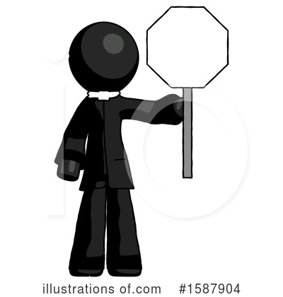 Royalty-Free (RF) Black Design Mascot Clipart Illustration by Leo Blanchette - Stock Sample #1587904
