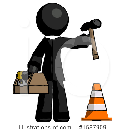 Royalty-Free (RF) Black Design Mascot Clipart Illustration by Leo Blanchette - Stock Sample #1587909