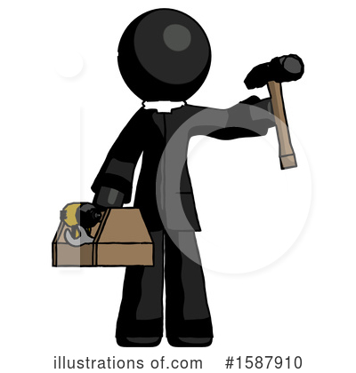 Royalty-Free (RF) Black Design Mascot Clipart Illustration by Leo Blanchette - Stock Sample #1587910