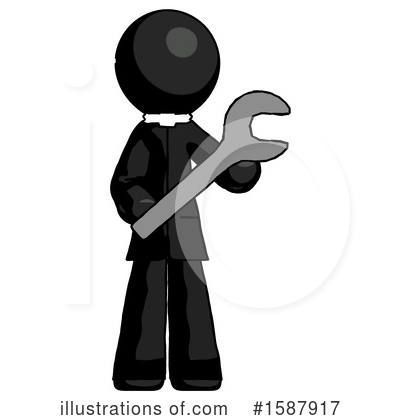 Royalty-Free (RF) Black Design Mascot Clipart Illustration by Leo Blanchette - Stock Sample #1587917