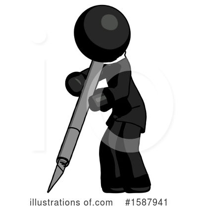 Royalty-Free (RF) Black Design Mascot Clipart Illustration by Leo Blanchette - Stock Sample #1587941