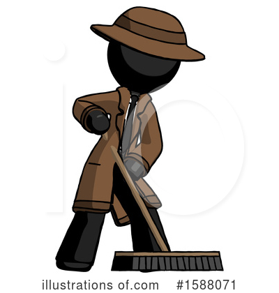 Royalty-Free (RF) Black Design Mascot Clipart Illustration by Leo Blanchette - Stock Sample #1588071