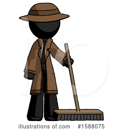 Royalty-Free (RF) Black Design Mascot Clipart Illustration by Leo Blanchette - Stock Sample #1588075