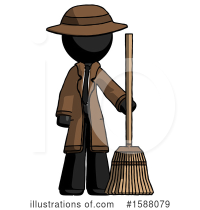 Royalty-Free (RF) Black Design Mascot Clipart Illustration by Leo Blanchette - Stock Sample #1588079