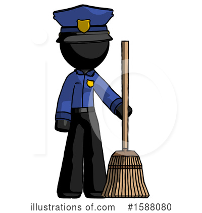 Royalty-Free (RF) Black Design Mascot Clipart Illustration by Leo Blanchette - Stock Sample #1588080