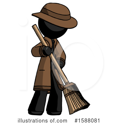Royalty-Free (RF) Black Design Mascot Clipart Illustration by Leo Blanchette - Stock Sample #1588081