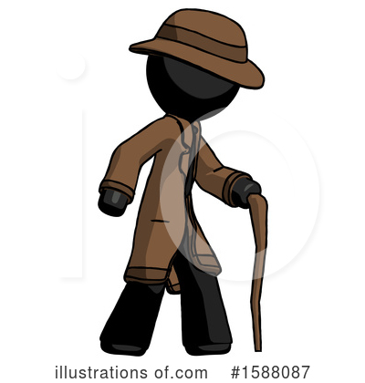 Royalty-Free (RF) Black Design Mascot Clipart Illustration by Leo Blanchette - Stock Sample #1588087