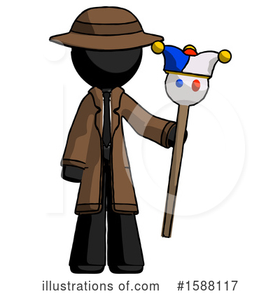 Royalty-Free (RF) Black Design Mascot Clipart Illustration by Leo Blanchette - Stock Sample #1588117