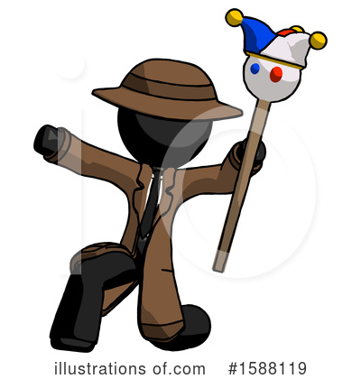 Royalty-Free (RF) Black Design Mascot Clipart Illustration by Leo Blanchette - Stock Sample #1588119