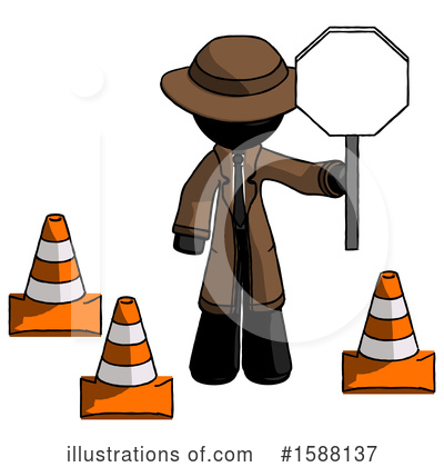 Royalty-Free (RF) Black Design Mascot Clipart Illustration by Leo Blanchette - Stock Sample #1588137