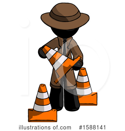 Royalty-Free (RF) Black Design Mascot Clipart Illustration by Leo Blanchette - Stock Sample #1588141