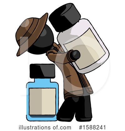 Royalty-Free (RF) Black Design Mascot Clipart Illustration by Leo Blanchette - Stock Sample #1588241
