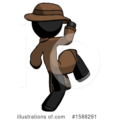 Royalty-Free (RF) Black Design Mascot Clipart Illustration by Leo Blanchette - Stock Sample #1588291