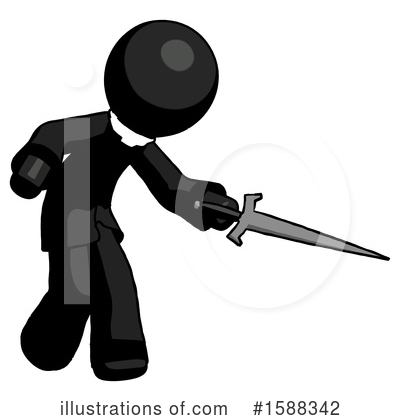 Royalty-Free (RF) Black Design Mascot Clipart Illustration by Leo Blanchette - Stock Sample #1588342