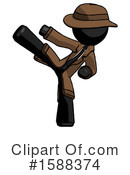 Black Design Mascot Clipart #1588374 by Leo Blanchette