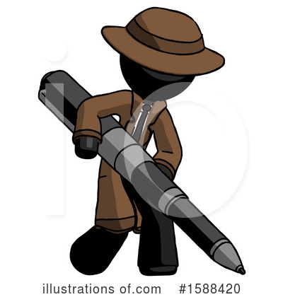 Royalty-Free (RF) Black Design Mascot Clipart Illustration by Leo Blanchette - Stock Sample #1588420