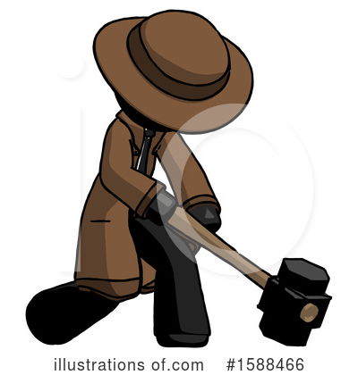 Royalty-Free (RF) Black Design Mascot Clipart Illustration by Leo Blanchette - Stock Sample #1588466