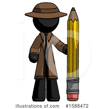 Royalty-Free (RF) Black Design Mascot Clipart Illustration by Leo Blanchette - Stock Sample #1588472