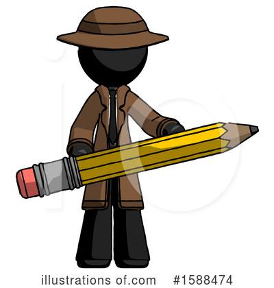 Royalty-Free (RF) Black Design Mascot Clipart Illustration by Leo Blanchette - Stock Sample #1588474