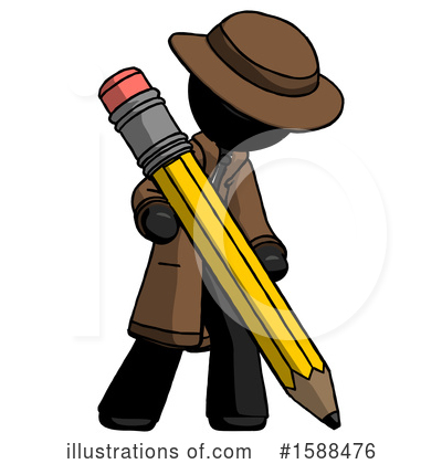 Royalty-Free (RF) Black Design Mascot Clipart Illustration by Leo Blanchette - Stock Sample #1588476
