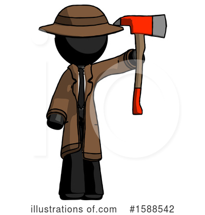 Royalty-Free (RF) Black Design Mascot Clipart Illustration by Leo Blanchette - Stock Sample #1588542