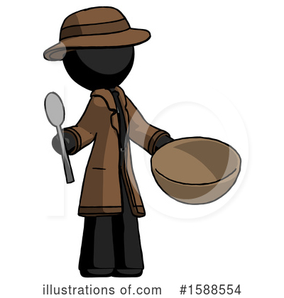 Royalty-Free (RF) Black Design Mascot Clipart Illustration by Leo Blanchette - Stock Sample #1588554