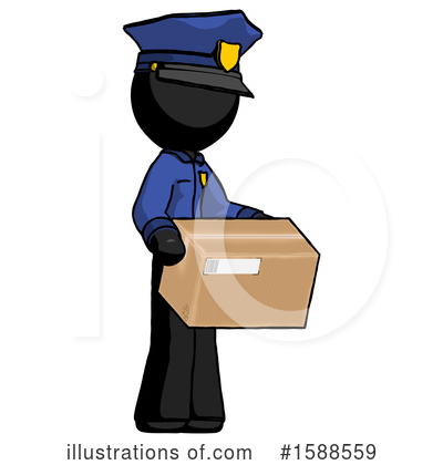 Royalty-Free (RF) Black Design Mascot Clipart Illustration by Leo Blanchette - Stock Sample #1588559