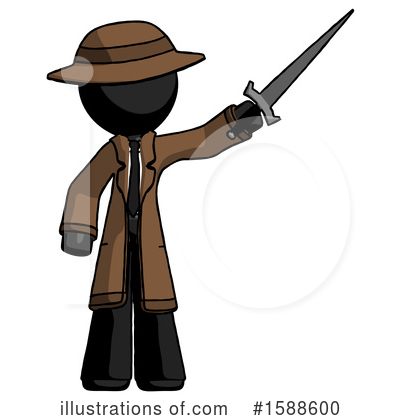 Royalty-Free (RF) Black Design Mascot Clipart Illustration by Leo Blanchette - Stock Sample #1588600