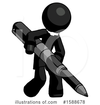 Royalty-Free (RF) Black Design Mascot Clipart Illustration by Leo Blanchette - Stock Sample #1588678