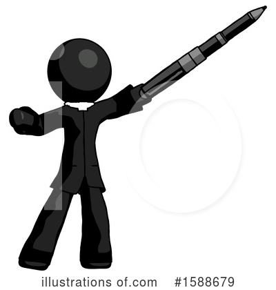 Royalty-Free (RF) Black Design Mascot Clipart Illustration by Leo Blanchette - Stock Sample #1588679