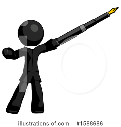 Royalty-Free (RF) Black Design Mascot Clipart Illustration by Leo Blanchette - Stock Sample #1588686