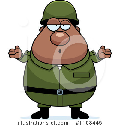 Black Male Soldier Clipart #1103445 by Cory Thoman