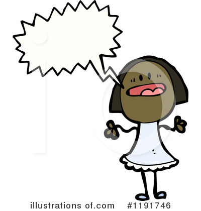 Royalty-Free (RF) Black Stick Girl Clipart Illustration by lineartestpilot - Stock Sample #1191746