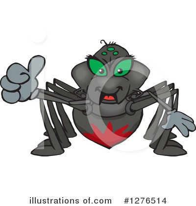 Royalty-Free (RF) Black Widow Clipart Illustration by Dennis Holmes Designs - Stock Sample #1276514