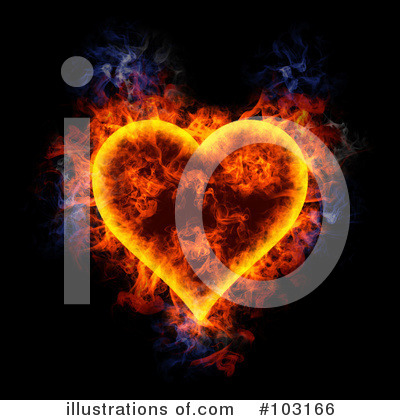 Flaming Heart Clipart #103166 by Michael Schmeling