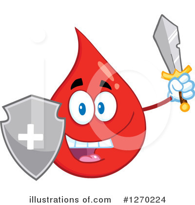 Royalty-Free (RF) Blood Drop Character Clipart Illustration by Hit Toon - Stock Sample #1270224