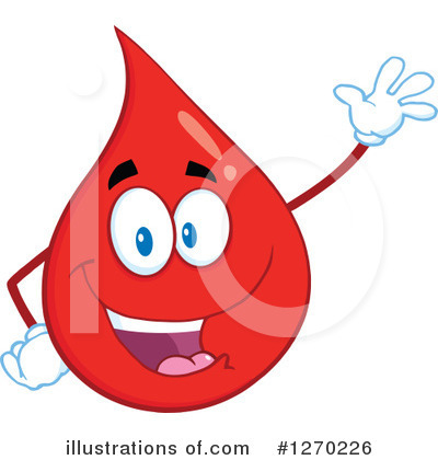 Royalty-Free (RF) Blood Drop Character Clipart Illustration by Hit Toon - Stock Sample #1270226