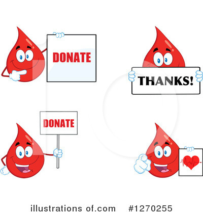 Royalty-Free (RF) Blood Drop Character Clipart Illustration by Hit Toon - Stock Sample #1270255