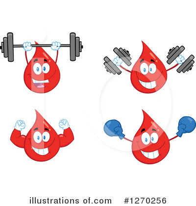 Royalty-Free (RF) Blood Drop Character Clipart Illustration by Hit Toon - Stock Sample #1270256