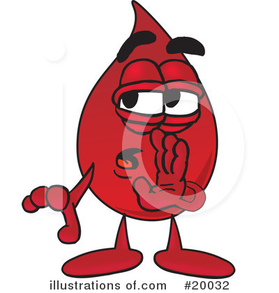 Blood Drop Character Clipart #20046 - Illustration by Mascot Junction