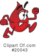 Blood Drop Character Clipart #20043 by Mascot Junction