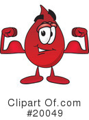 Blood Drop Character Clipart #20049 by Mascot Junction