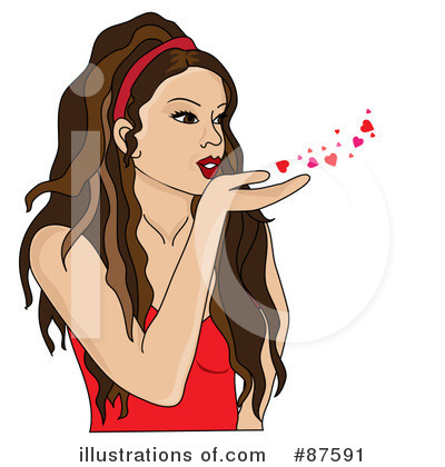Royalty-Free (RF) Blowing Kisses Clipart Illustration by Pams Clipart - Stock Sample #87591