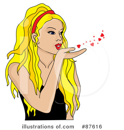 Royalty-Free (RF) Blowing Kisses Clipart Illustration by Pams Clipart - Stock Sample #87616