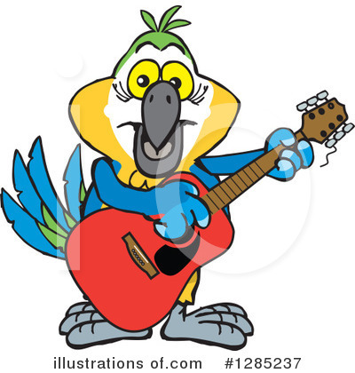 Royalty-Free (RF) Blue And Gold Macaw Clipart Illustration by Dennis Holmes Designs - Stock Sample #1285237