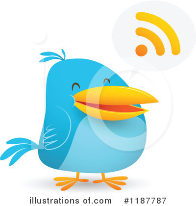 Royalty-Free (RF) Blue Bird Clipart Illustration by Qiun - Stock Sample #1187787