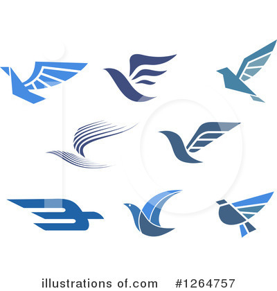 Royalty-Free (RF) Blue Bird Clipart Illustration by Vector Tradition SM - Stock Sample #1264757
