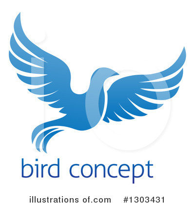 Royalty-Free (RF) Blue Bird Clipart Illustration by AtStockIllustration - Stock Sample #1303431